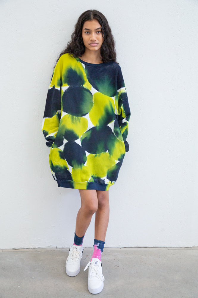 SHADE SWEATER OVERSIZED DRESS -Navy/Lime Green Gary Bigeni SHADE SWEATER OVERSIZED DRESS -Navy/Lime Green Gary Bigeni