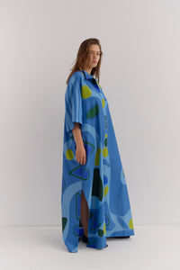 DANTAS TUNIC SHIRT DRESS- MIX PRINT RIZZ/SKY STRIPE