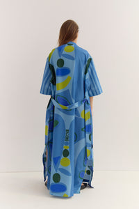 DANTAS TUNIC SHIRT DRESS- MIX PRINT RIZZ/SKY STRIPE