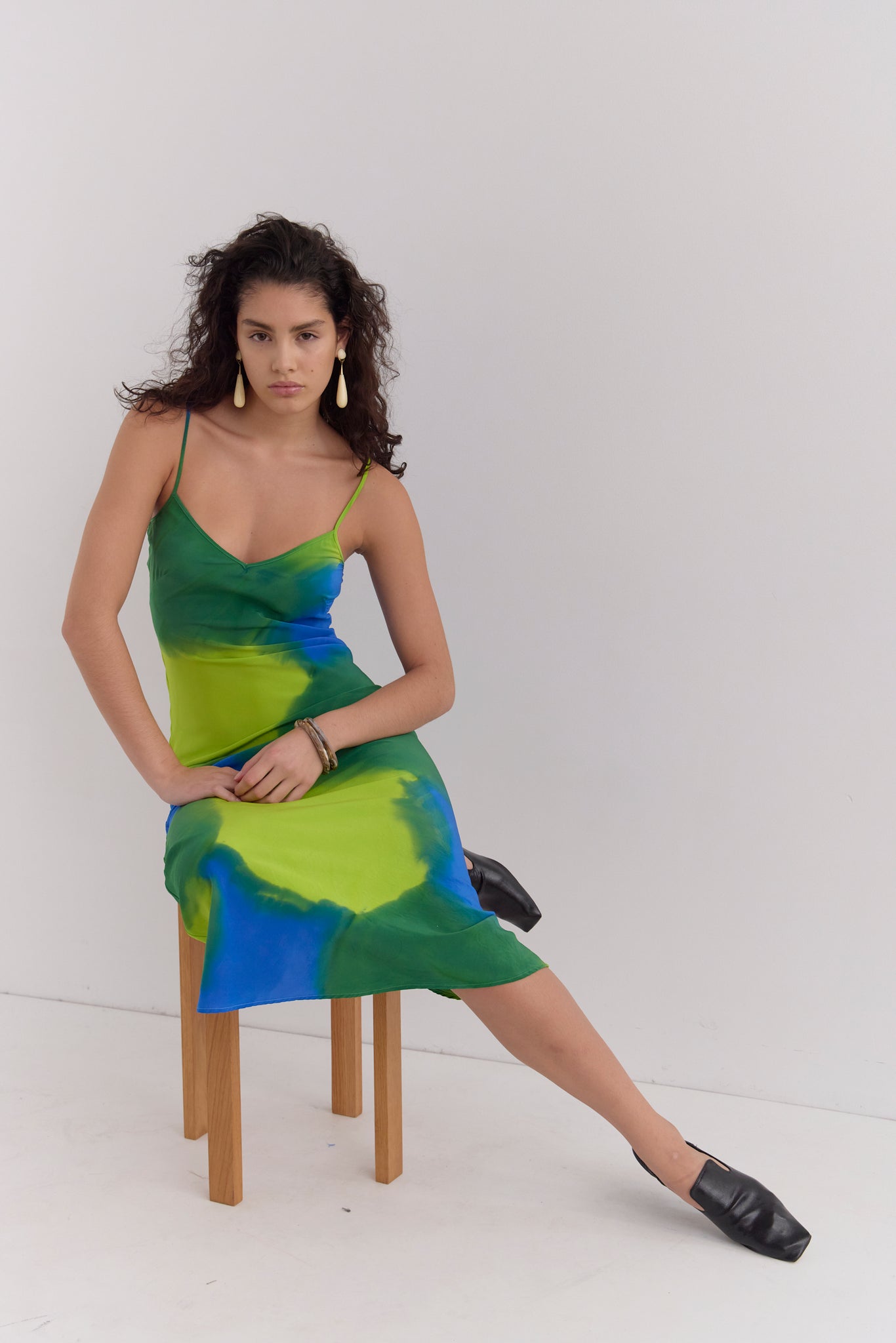MILKA BIAS CUT CAMI DRESS- HAND PAINTED COOL