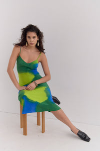 MILKA BIAS CUT CAMI DRESS- HAND PAINTED COOL