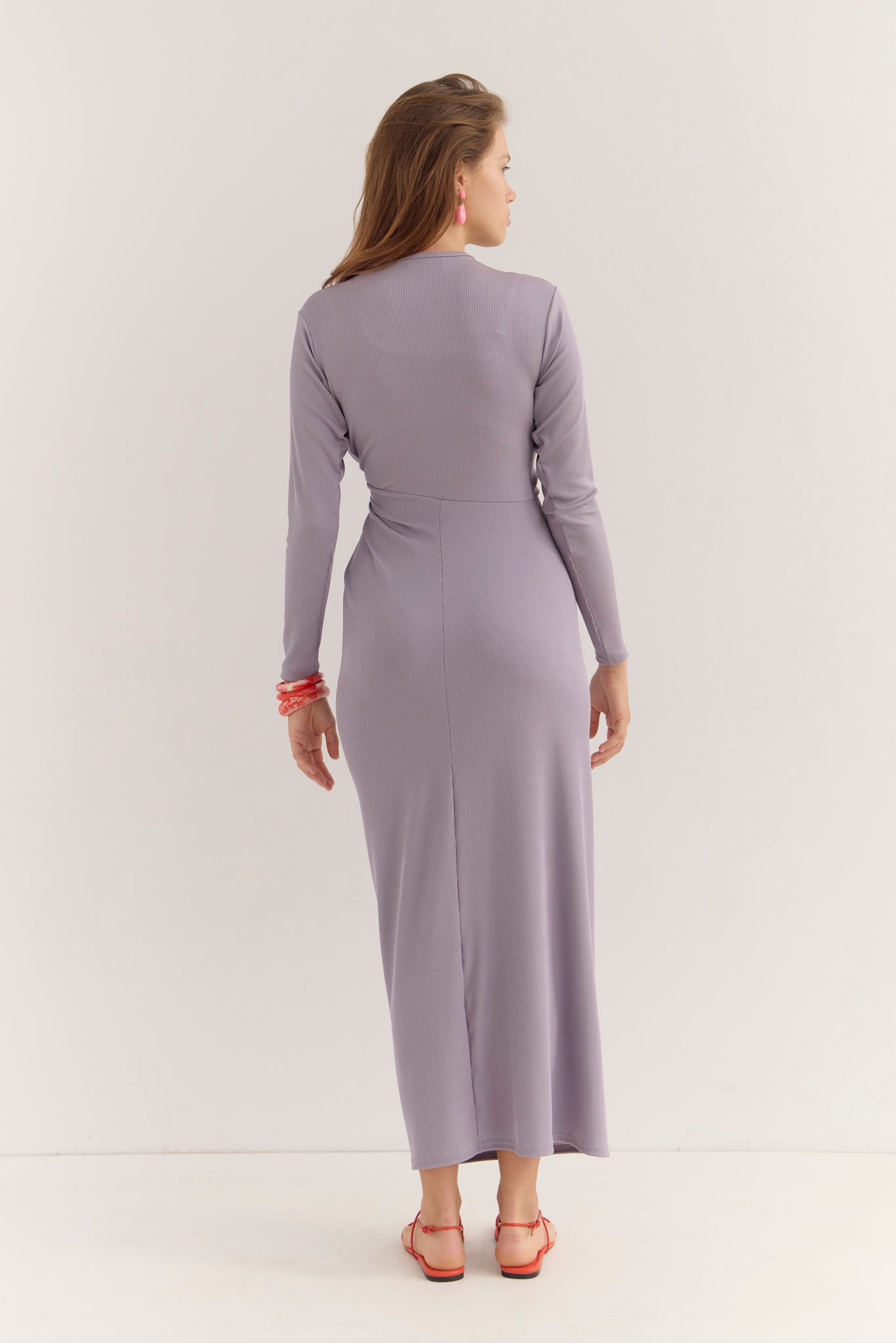 TONG TWIST FRONT DRESS - LILAC