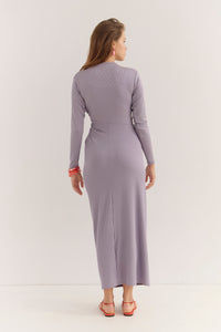 TONG TWIST FRONT DRESS - LILAC