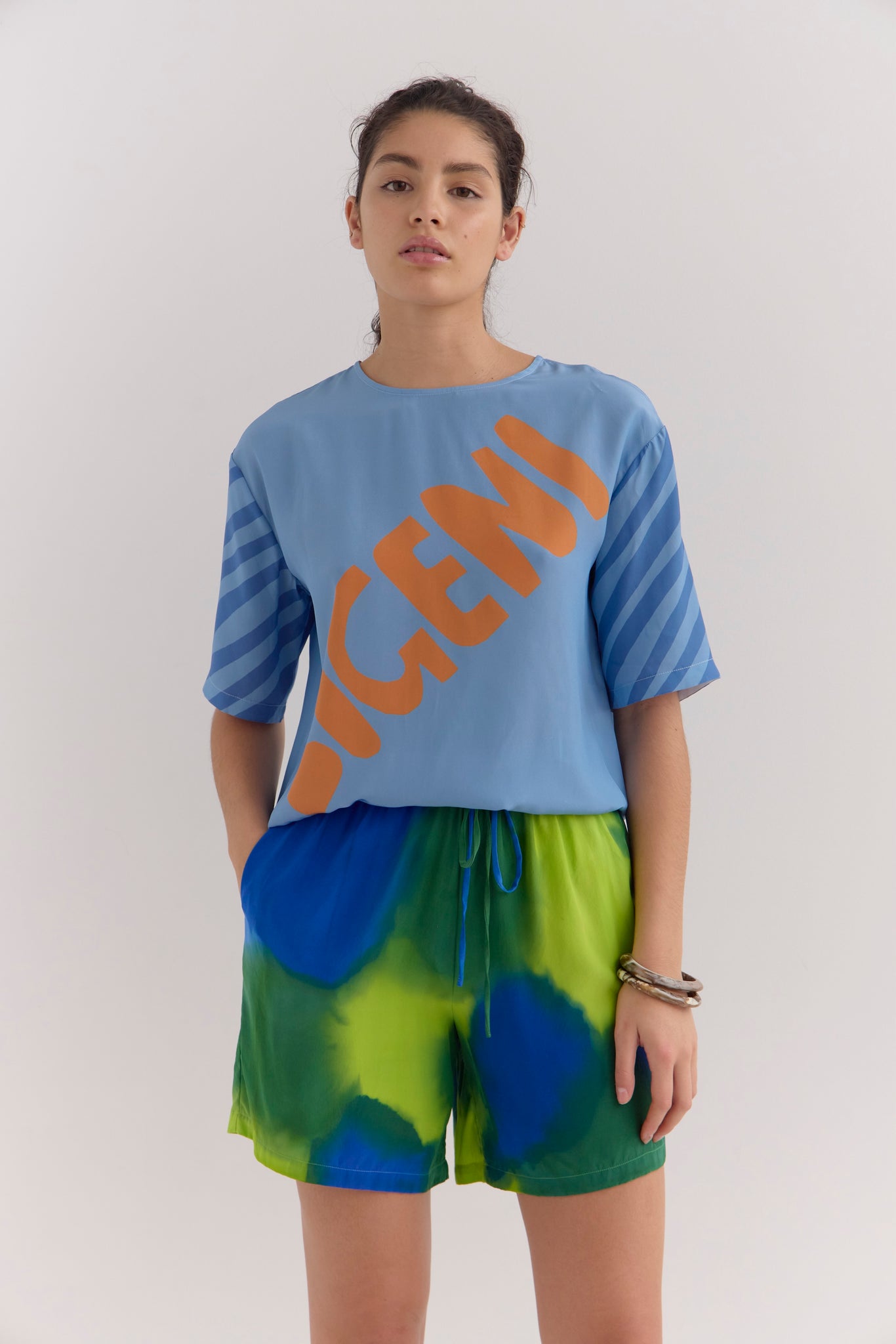 AMBER DRAWSTRING SHORTS- HAND PAINTED COOL