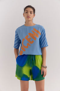 AMBER DRAWSTRING SHORTS- HAND PAINTED COOL