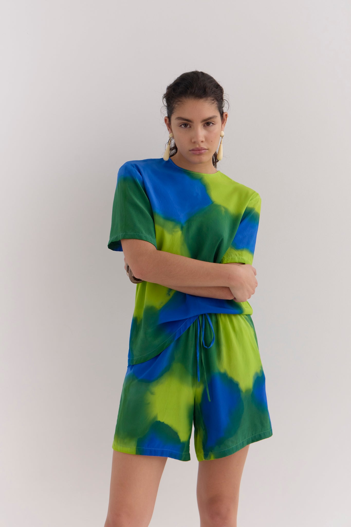 AMBER DRAWSTRING SHORTS- HAND PAINTED COOL