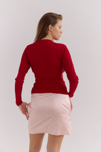 NARA TWIST FRONT TOP - BURGUNDY