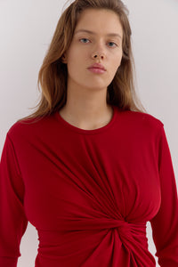 NARA TWIST FRONT TOP - BURGUNDY