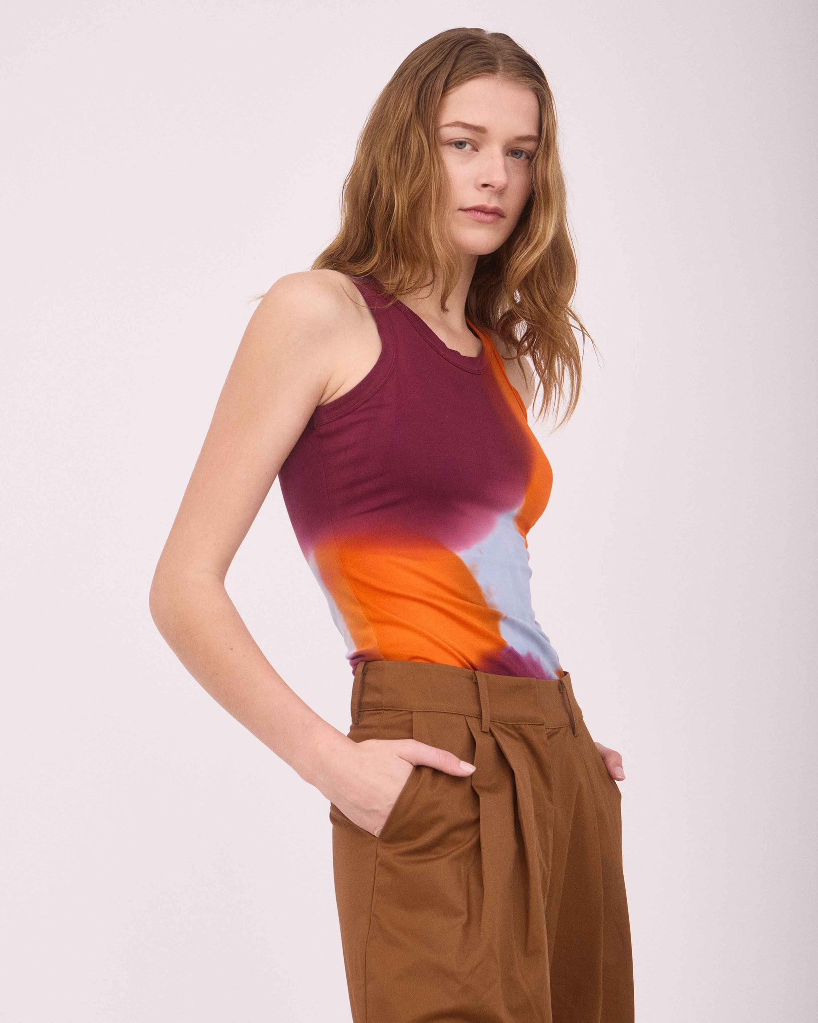 CLINTON SINGLET ORANGE/BURGUNDY/BLUE GREY