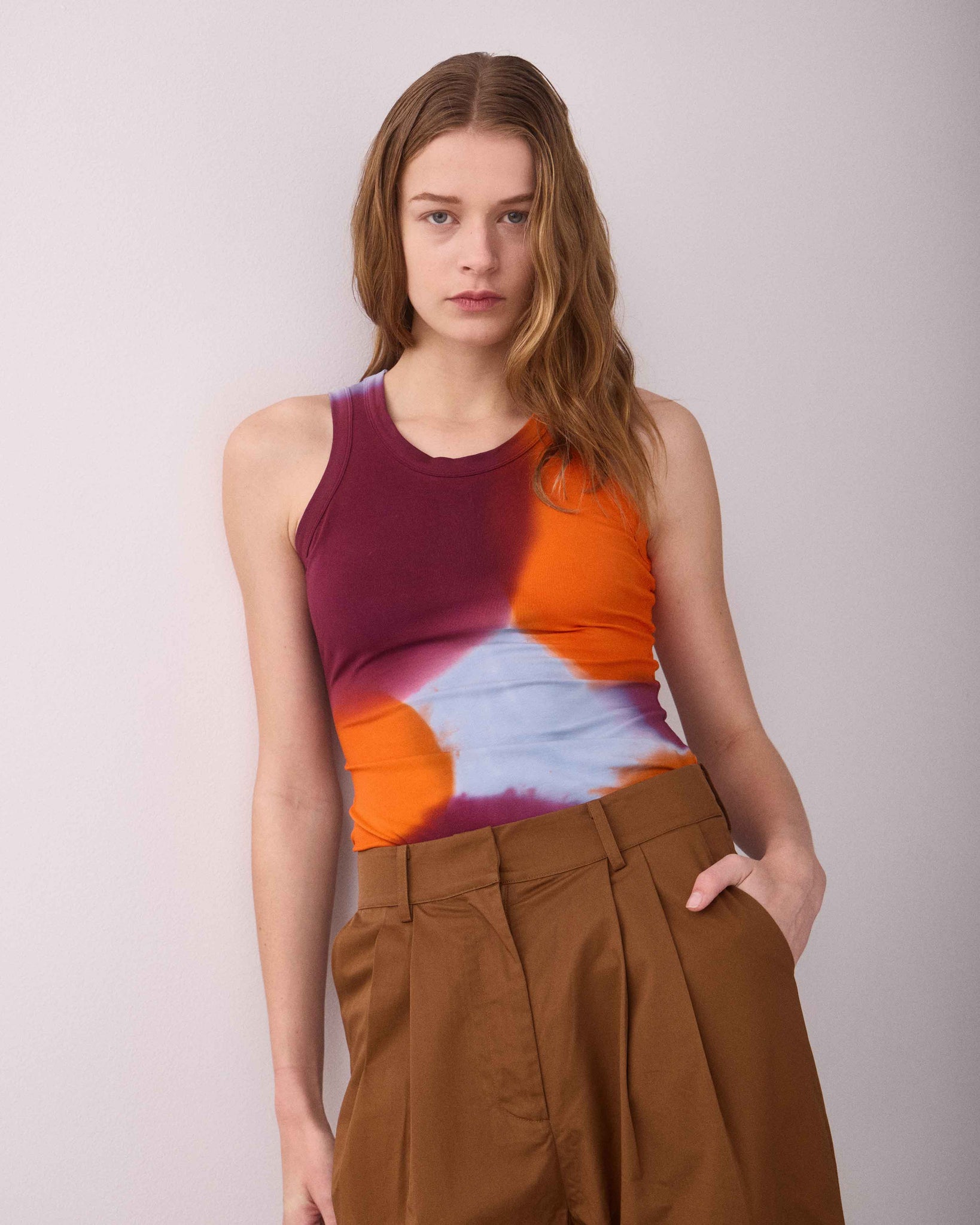 CLINTON SINGLET ORANGE/BURGUNDY/BLUE GREY