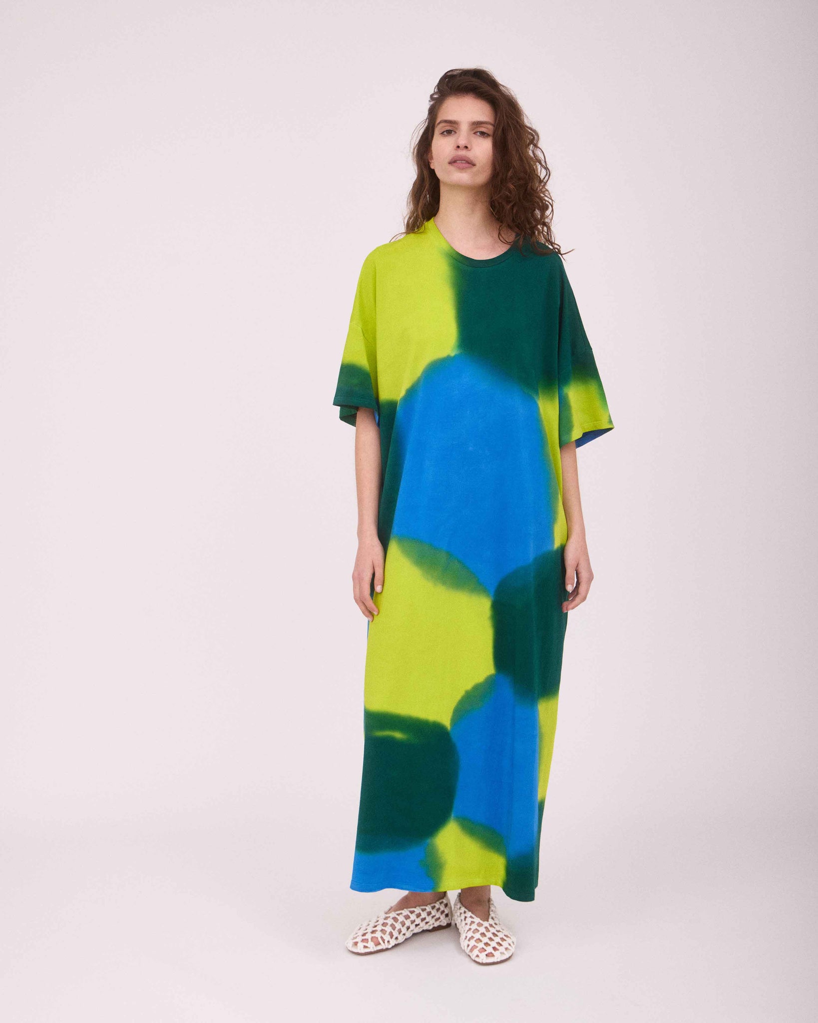 ADELE OVER-SIZED MAXI DRESS LIME GREEN/BLUE/DEEP GREEN Gary Bigeni ADELE OVER-SIZED MAXI DRESS LIME GREEN/BLUE/DEEP GREEN Gary Bigeni