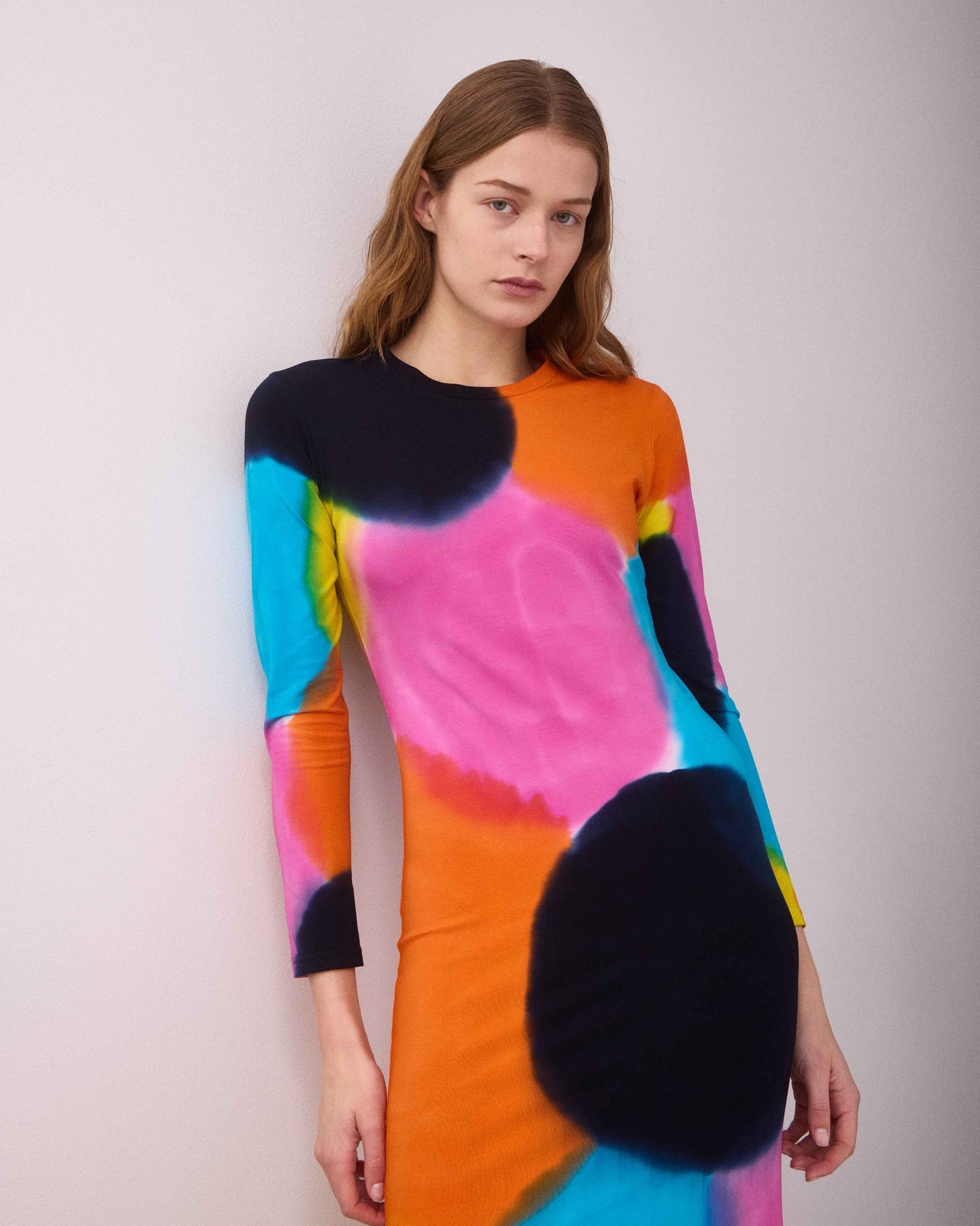 MELISSA LONG SLEEVE DRESS MULTI COLOUR
