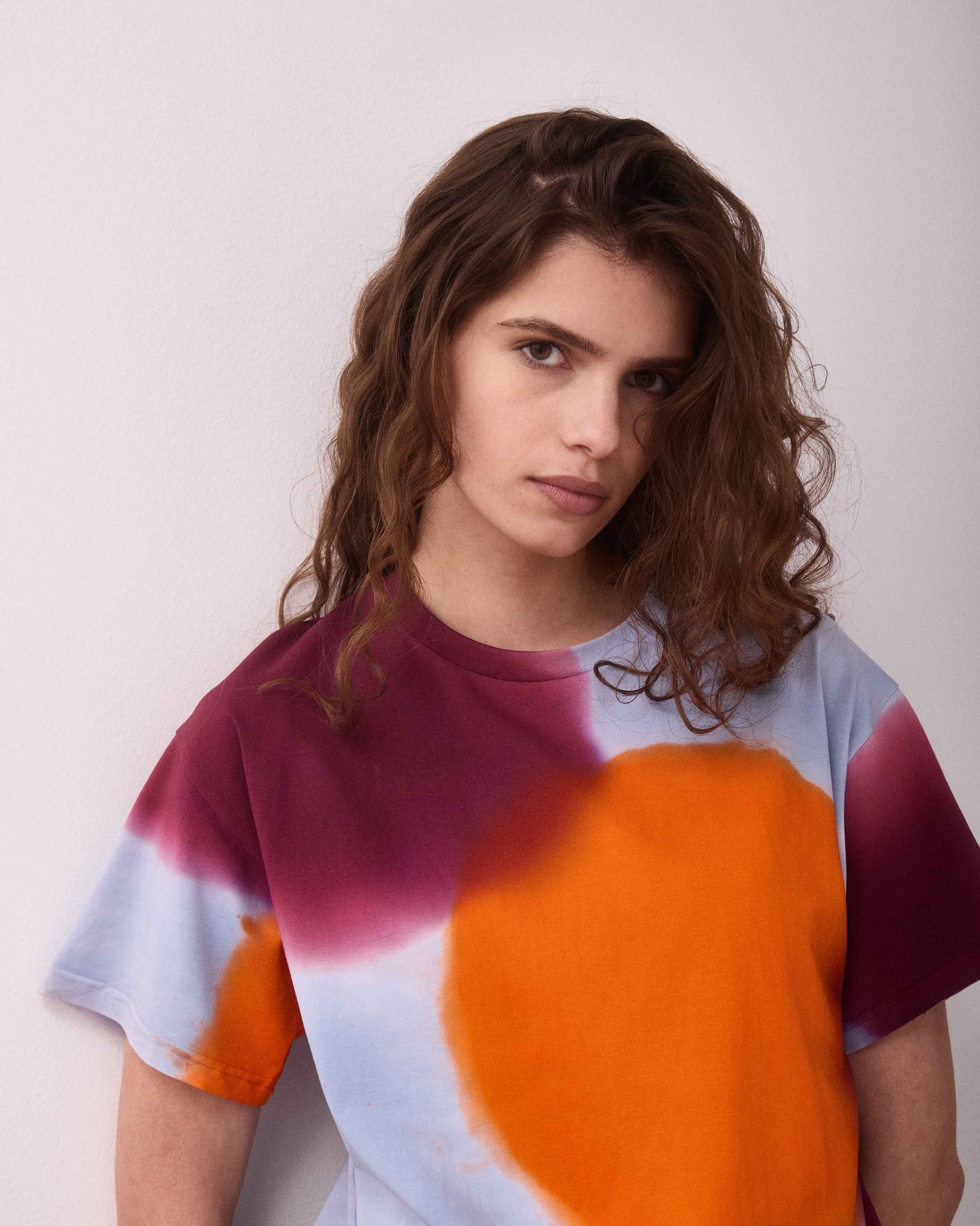 TEO T-SHIRT ORANGE/BURGUNDY/BLUE GREY