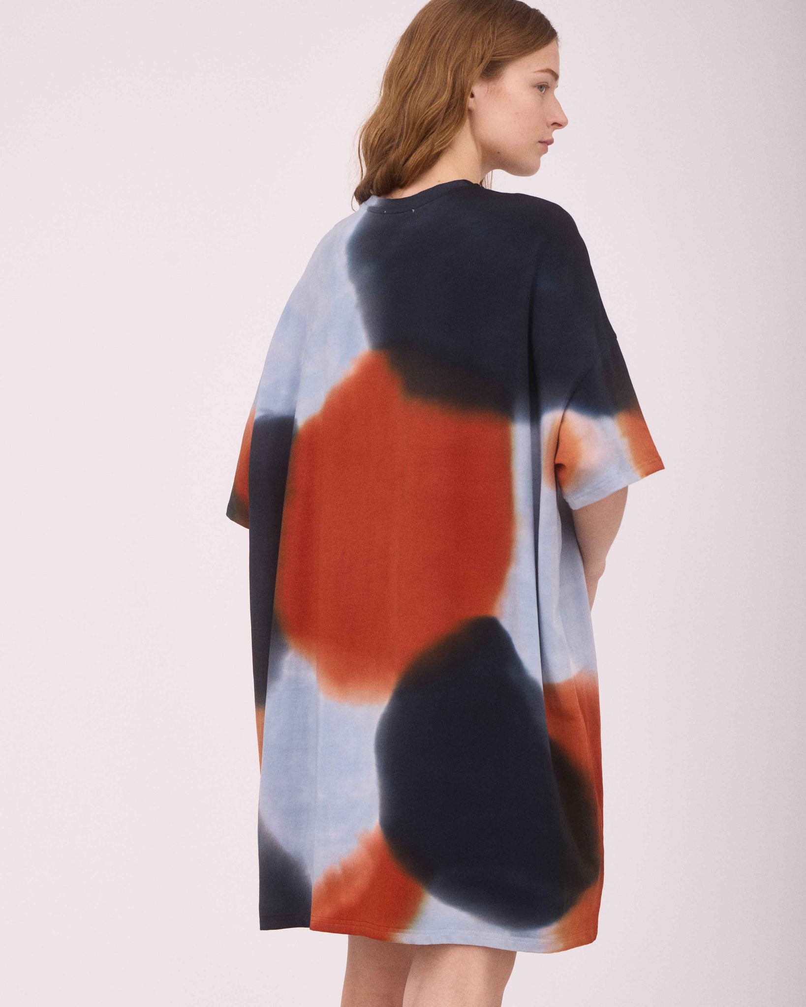 RIVER OVER-SIZED MINI DRESS BLACK/BROWN/BLUE GREY