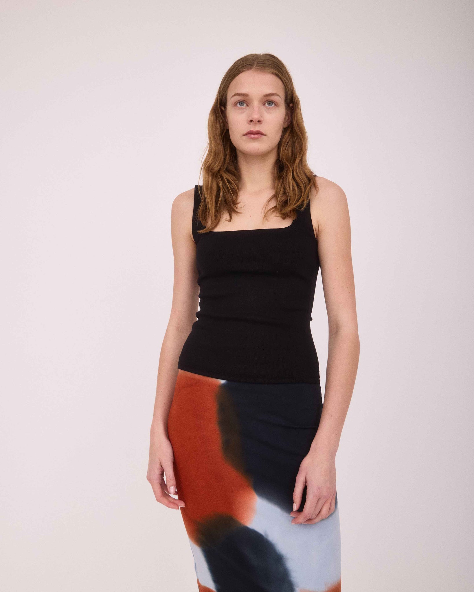 STAM PENCIL SKIRT BLACK/BROWN/BLUE GREY