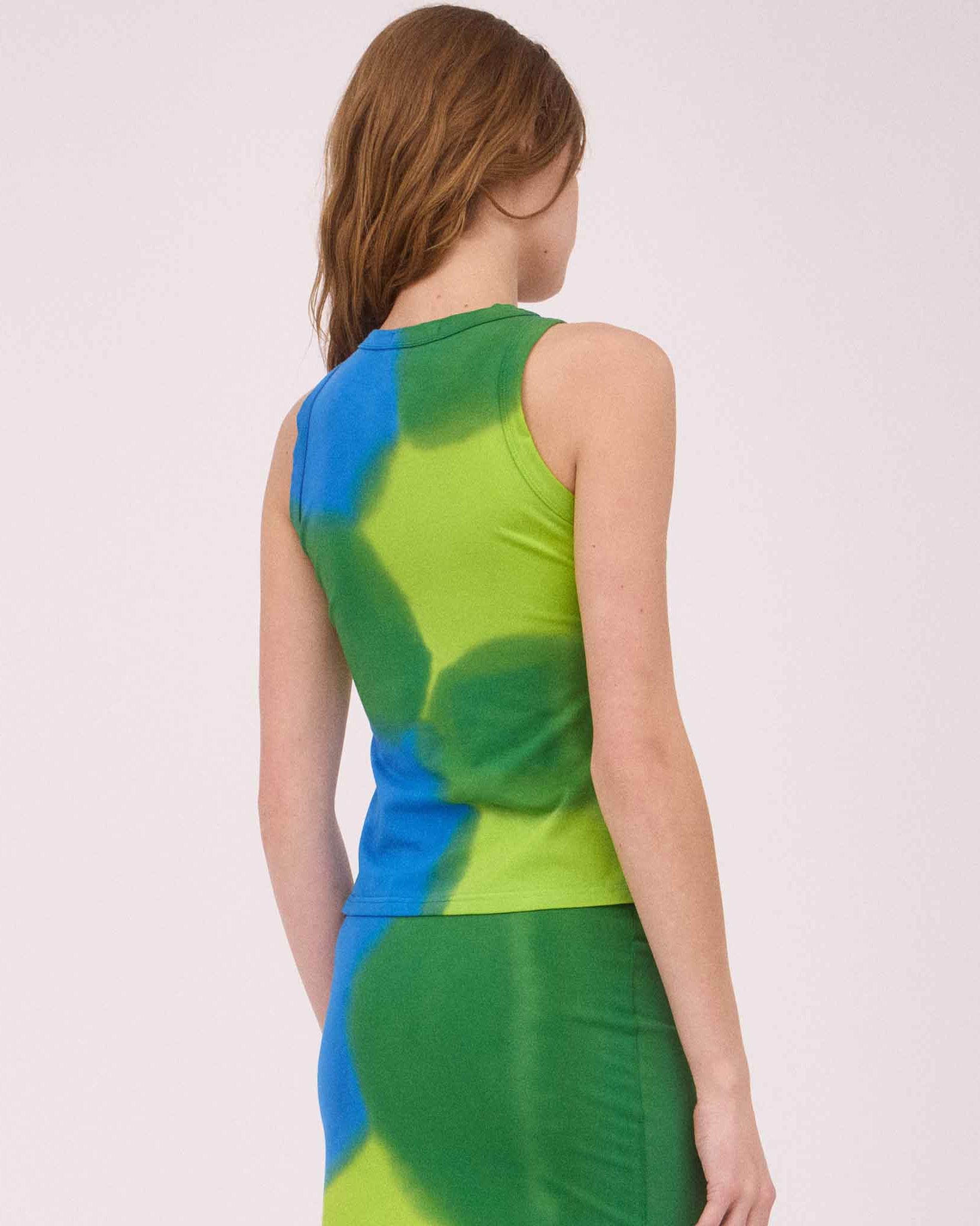 CLINTON SINGLET LIME GREEN/BLUE/DEEP GREEN