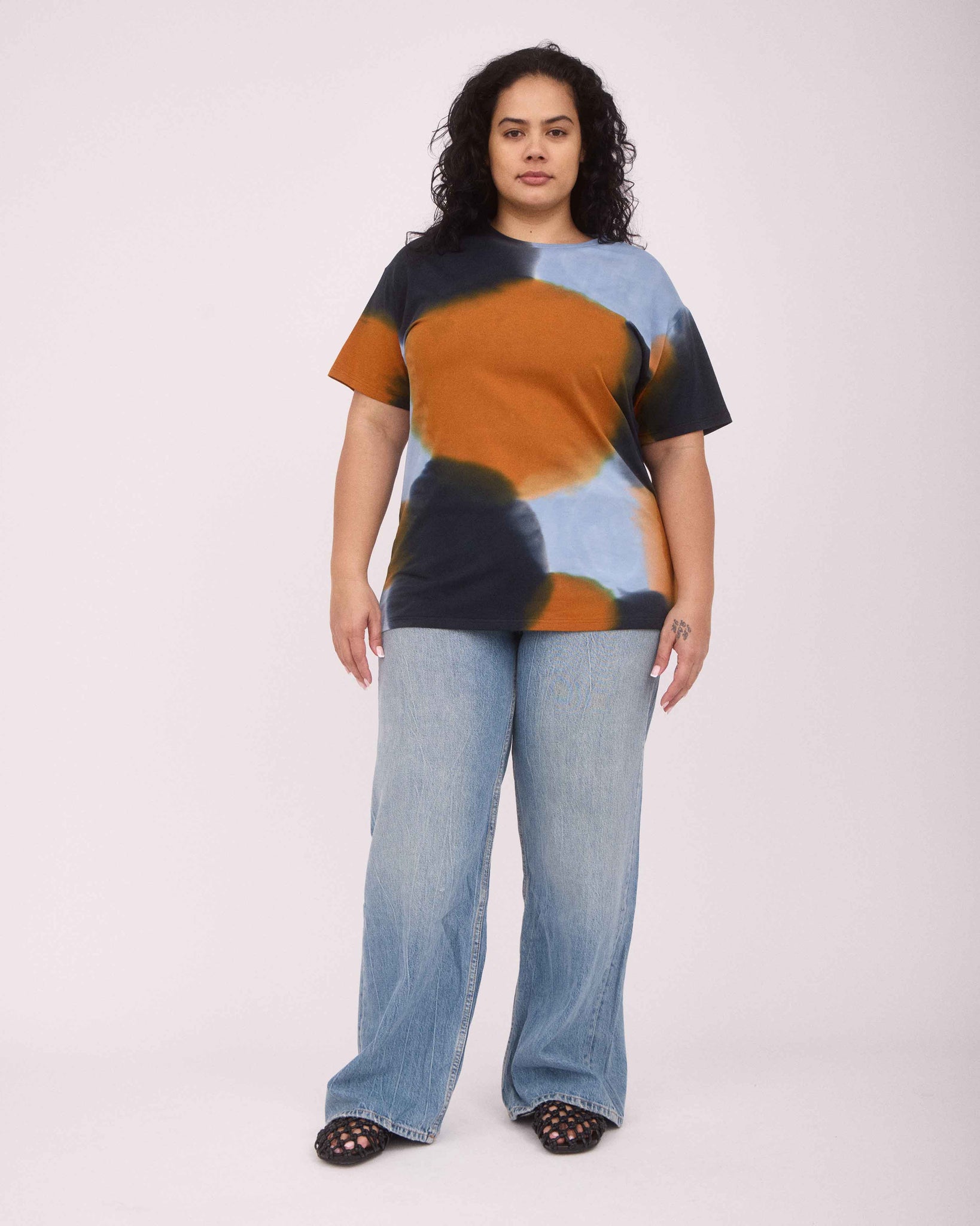 TEO T-SHIRT BLACK/BROWN/BLUE GREY