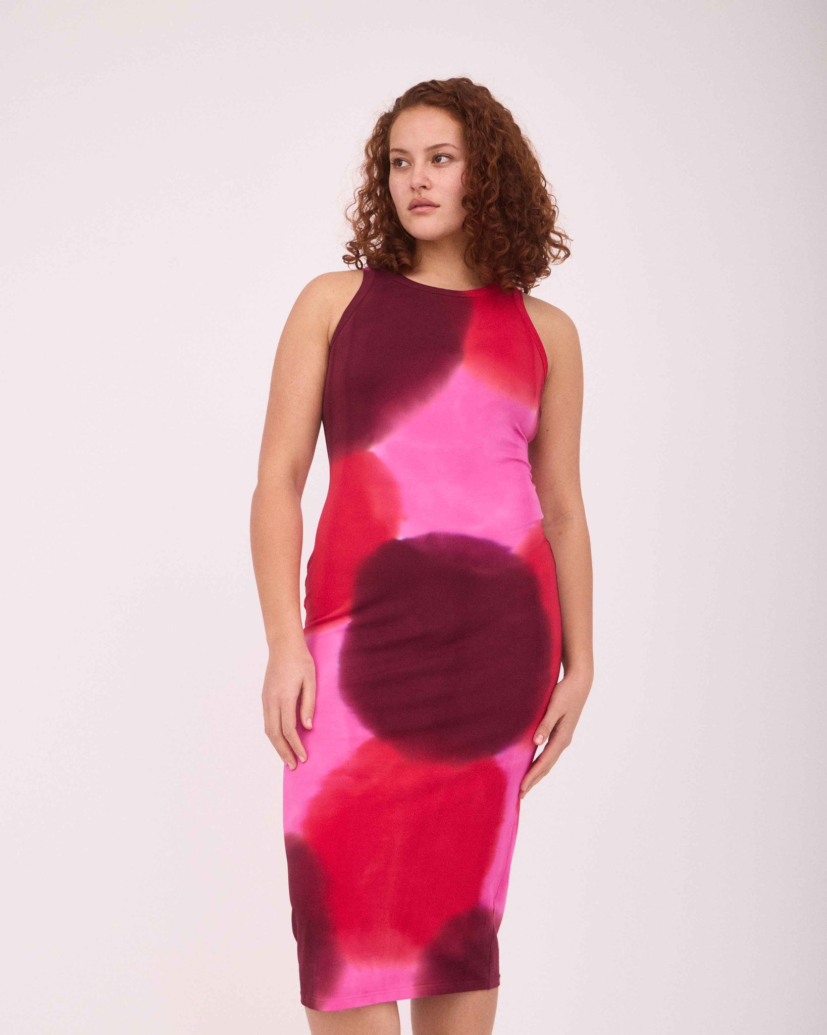 DAISY SINGLET DRESS - RED/PINK/BURGUNDY