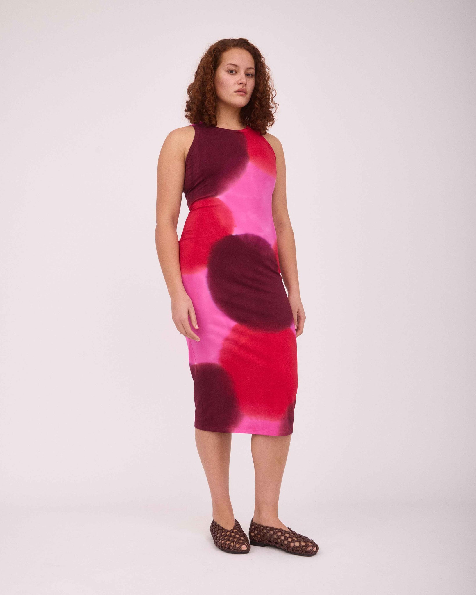 DAISY SINGLET DRESS - RED/PINK/BURGUNDY