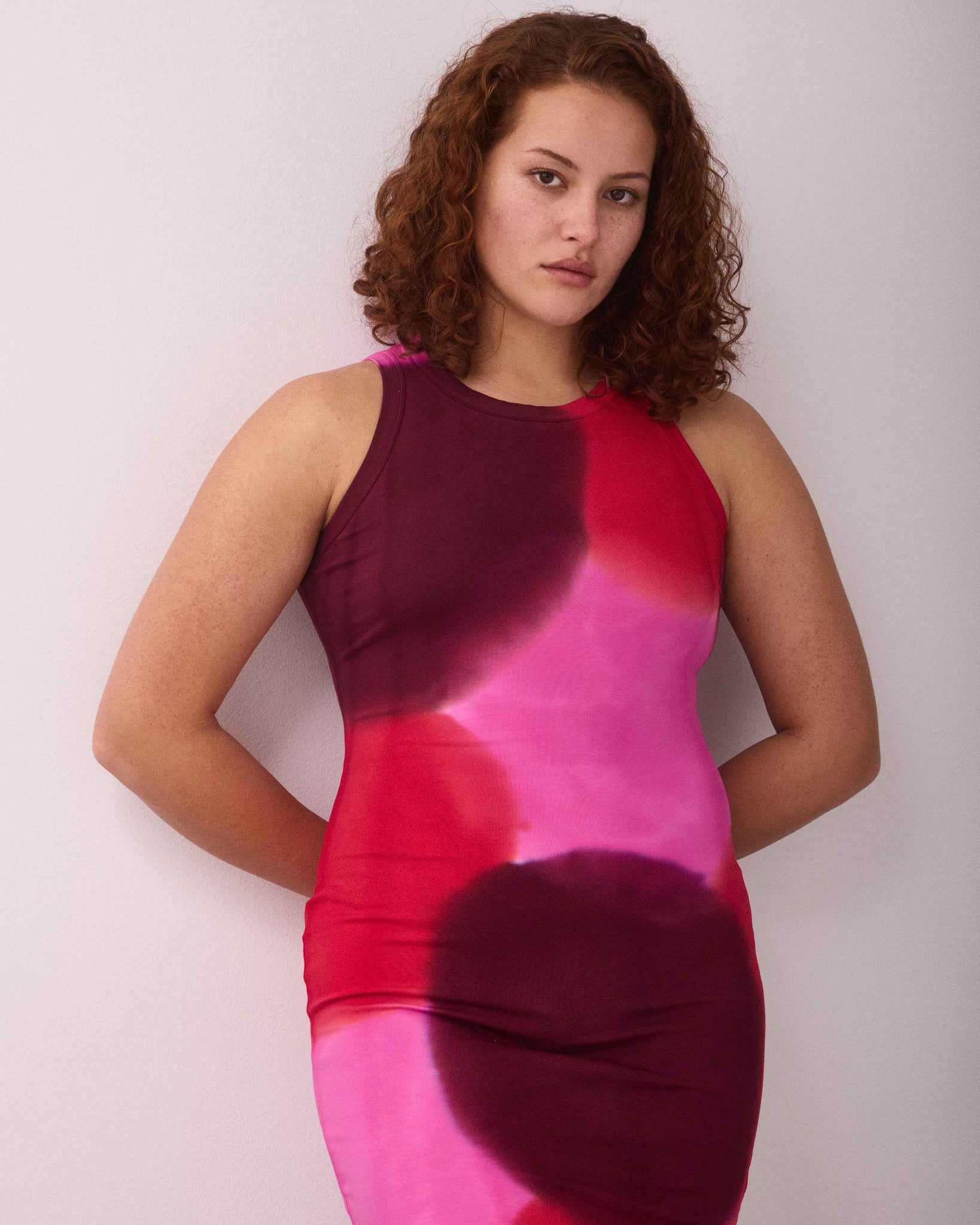 DAISY SINGLET DRESS - RED/PINK/BURGUNDY