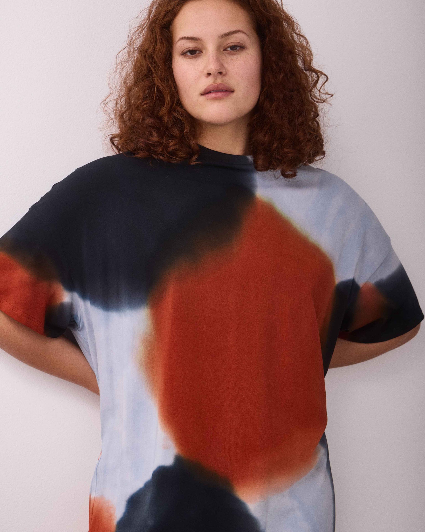 ADELE OVER-SIZED MAXI DRESS BLACK/BROWN/BLUE GREY