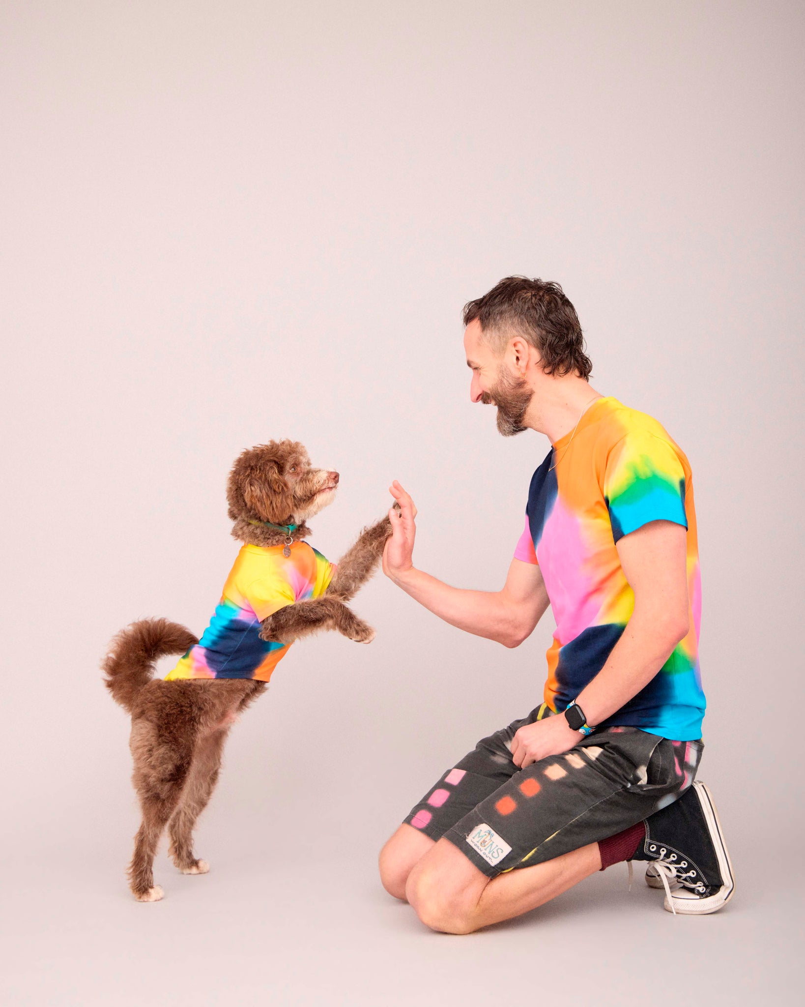 OWNER/DOG T-SHIRT HAND PAINTED SET MULTI COLOUR ( PRE-ORDER)