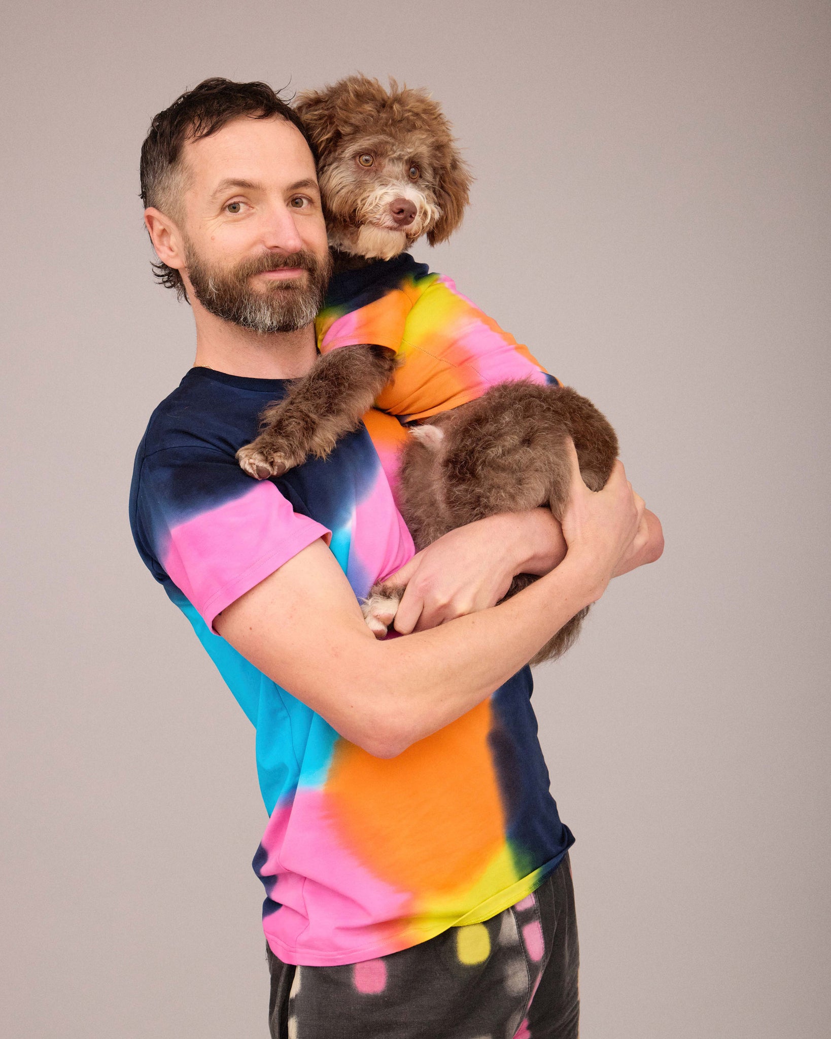 OWNER/DOG T-SHIRT HAND PAINTED SET MULTI COLOUR ( PRE-ORDER)