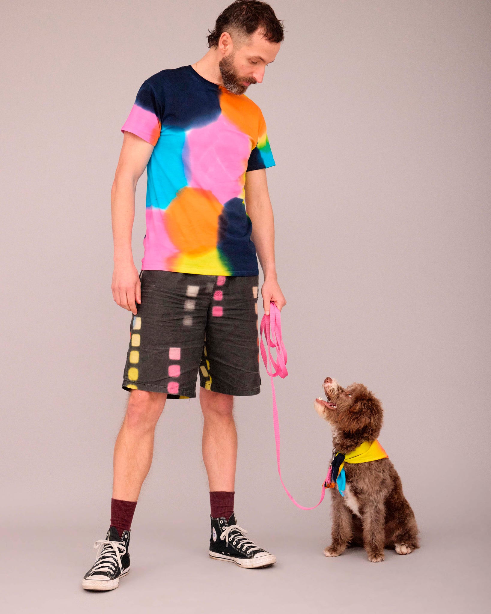 OWNER/T-SHIRT DOG/SCARF HAND PAINTED SET MULTI COLOUR (PRE-ORDER)