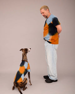 OWNER/DOG  HAND PAINTED T-SHIRT SET NEUTRAL COLOUR (PRE-ORDER)