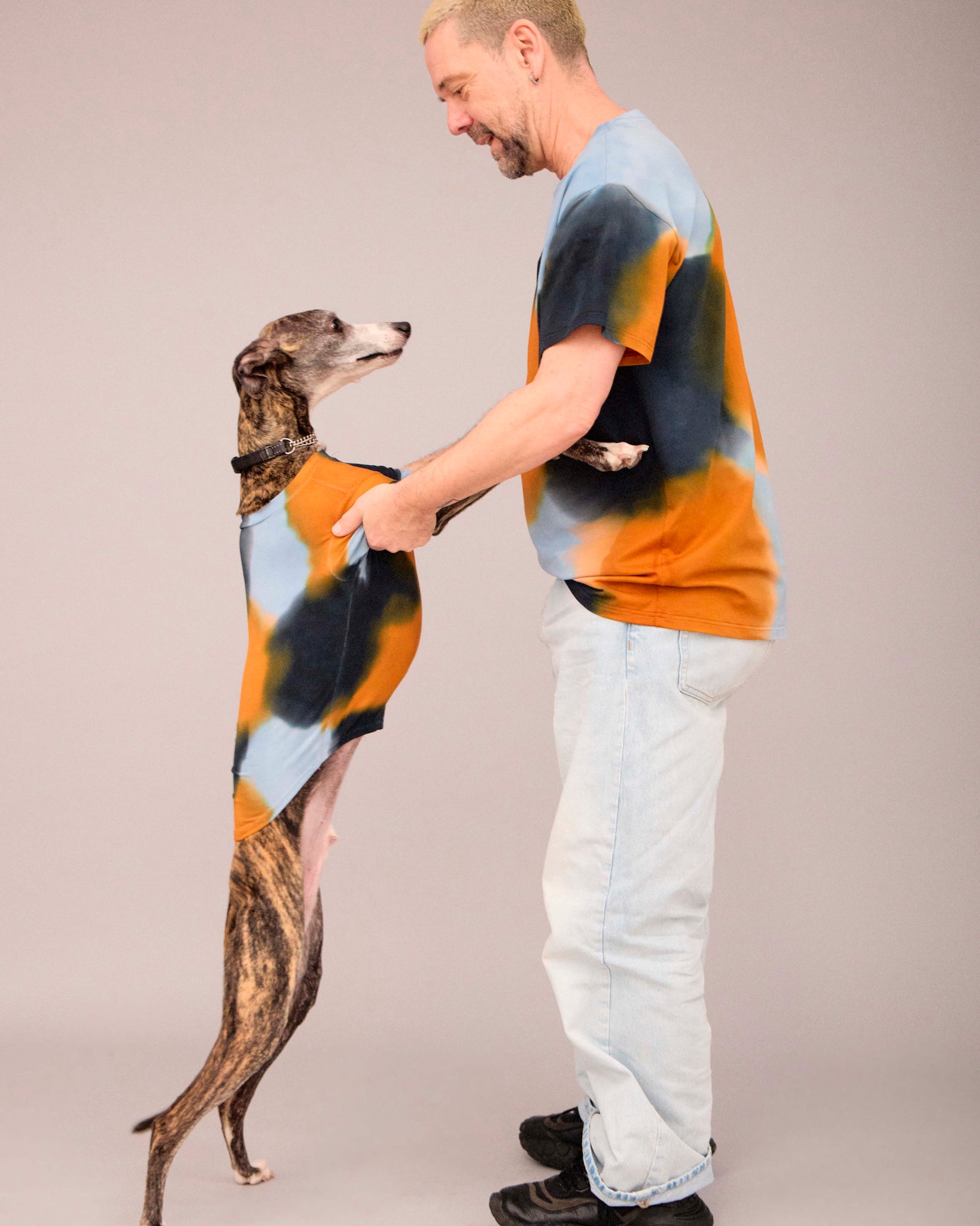 DOG T-SHIRT WITH MATCHING SCARF SET NEUTRAL COLOUR (PRE-ORDER)