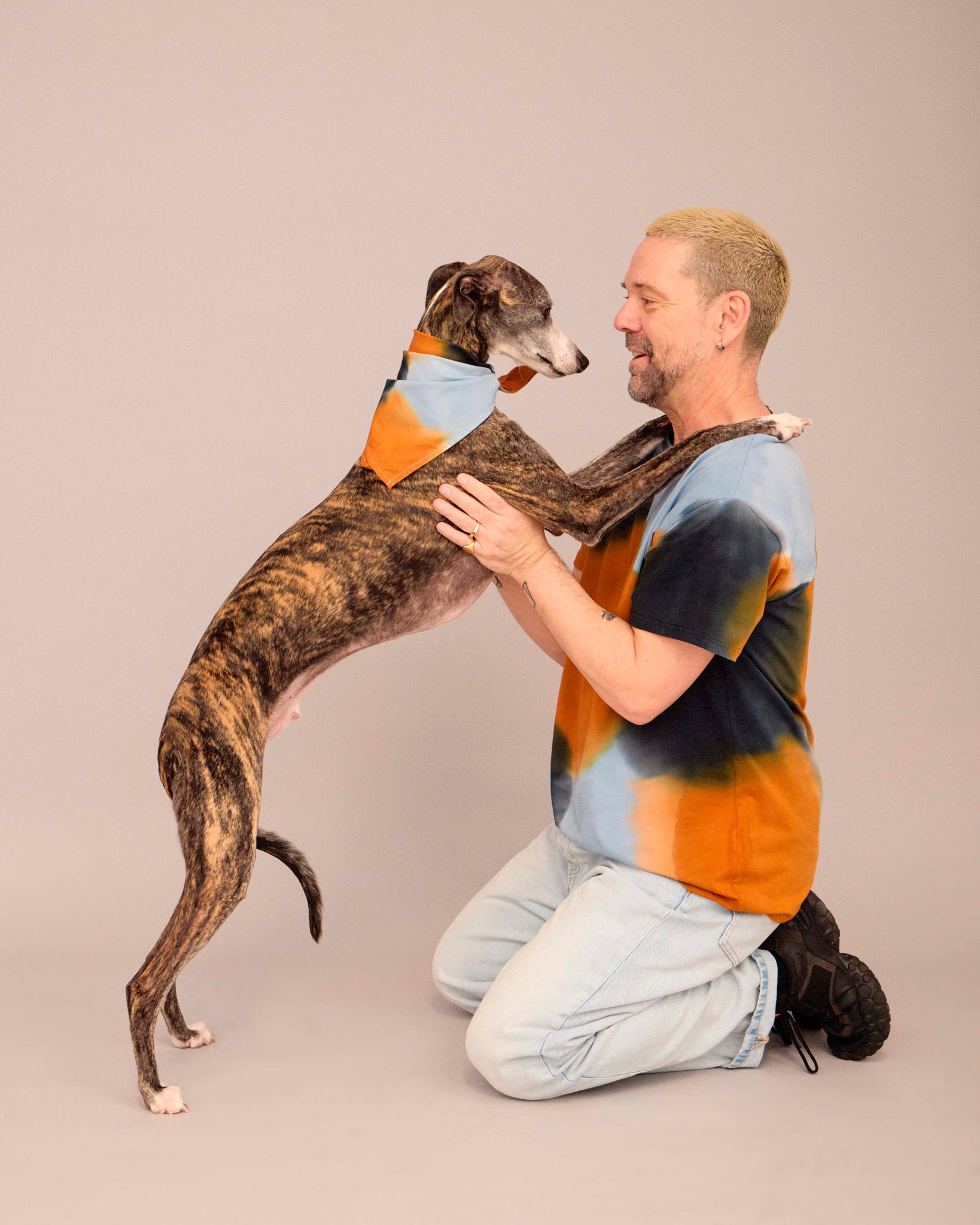 DOG T-SHIRT WITH MATCHING SCARF SET NEUTRAL COLOUR (PRE-ORDER)