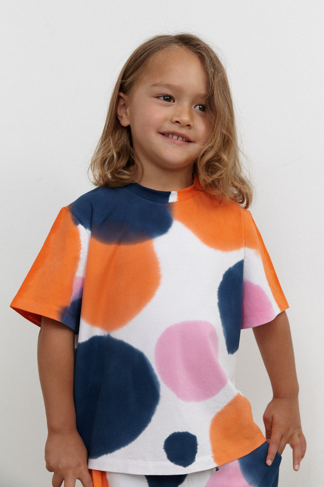 Mya T-Shirt - Navy/Orange/Pink