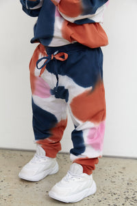 Paterson Long Track-pant - Navy/Brown/Pink