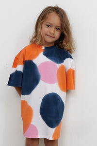 Levis Shift T-Shirt Dress Navy/Orange/Pink