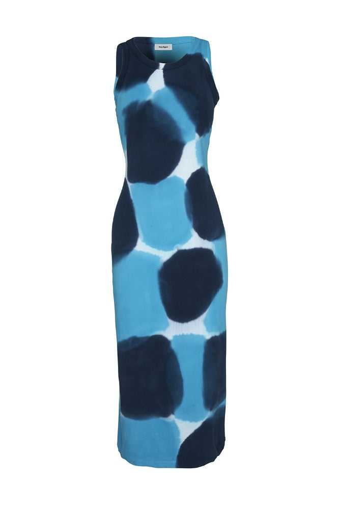 Daisy Fitted Singlet Dress Navy/Turquoise Blue