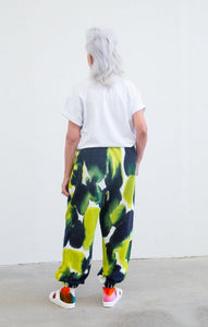 DANNY  SWEAT PANT  -Navy/Lime Green