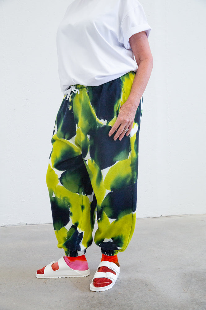 DANNY  SWEAT PANT  -Navy/Lime Green