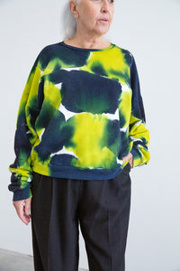JULES SWEATER  - Navy/Lime Green