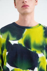 JULES SWEATER  - Navy/Lime Green