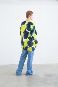 SHADE SWEATER OVERSIZED DRESS -Navy/Lime Green