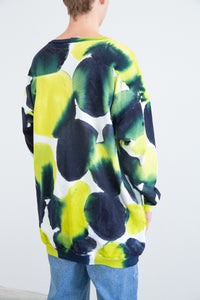 SHADE SWEATER OVERSIZED DRESS -Navy/Lime Green