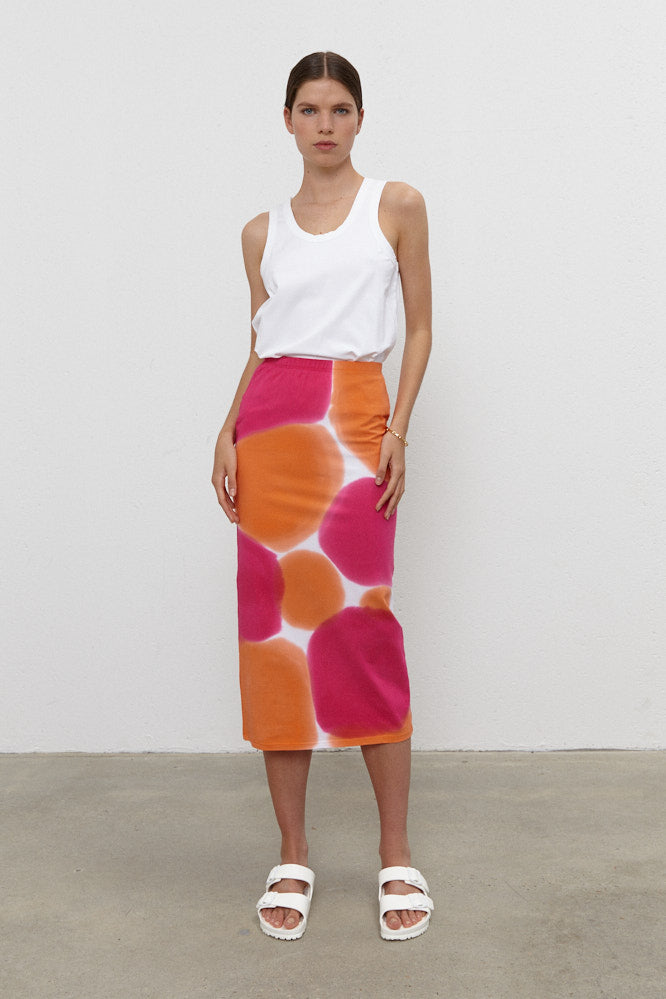 Stam Pencil Skirt Orange/Hot Pink