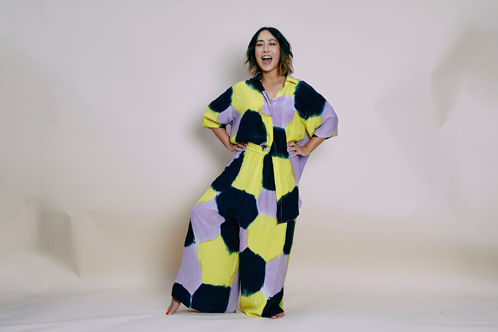 PADDLE POP SILK SET ( NAVY,NEON YELLOW,LILAC,)