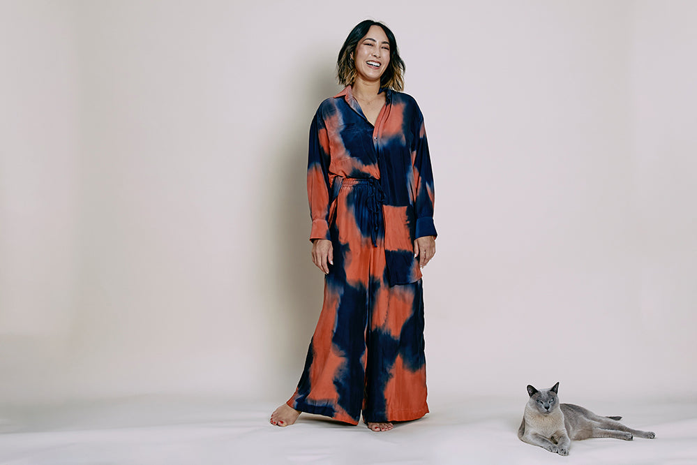 PADDLE POP SILK SET ( NAVY,BROWN)